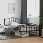 Bettgestell mit Kopfteil und Fußteil aus schwarzem Metall, 107 x 203 cm von , Betten und Lattenroste - Ref: Foro24-373803, Pr...