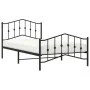 Bed frame with headboard and black metal footboard 107x203cm by , Beds and slatted bases - Ref: Foro24-373803, Price: 81,43 €...