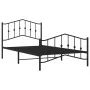 Bed frame with headboard and black metal footboard 107x203cm by , Beds and slatted bases - Ref: Foro24-373803, Price: 81,43 €...