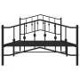 Bed frame with headboard and black metal footboard 107x203cm by , Beds and slatted bases - Ref: Foro24-373803, Price: 81,43 €...