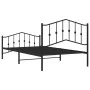Bed frame with headboard and black metal footboard 107x203cm by , Beds and slatted bases - Ref: Foro24-373803, Price: 81,43 €...