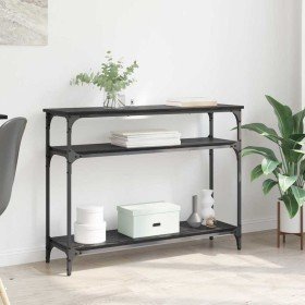 Mesa Consola Roble Negro 100 x 29 x 75 cm Madera de ingeniería en Mesas auxiliares | Comprar online en Foro24