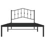 Estructura de cama con cabecero metal negro 107x203 cm de , Camas y somieres - Ref: Foro24-373785, Precio: 68,24 €, Descuento: %