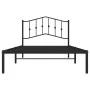 Estructura de cama con cabecero metal negro 107x203 cm de , Camas y somieres - Ref: Foro24-373785, Precio: 67,30 €, Descuento: %