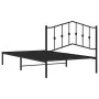 Estructura de cama con cabecero metal negro 107x203 cm de , Camas y somieres - Ref: Foro24-373785, Precio: 67,30 €, Descuento: %