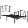 Bed frame with headboard and black metal footboard 80x200 cm by , Beds and slatted bases - Ref: Foro24-373798, Price: 74,95 €...