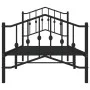 Bed frame with headboard and black metal footboard 80x200 cm by , Beds and slatted bases - Ref: Foro24-373798, Price: 74,95 €...