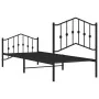 Bed frame with headboard and black metal footboard 80x200 cm by , Beds and slatted bases - Ref: Foro24-373798, Price: 74,95 €...