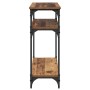 Mesa Consola con estante Madera envejecida 75 x 29 x 75 cm en Mesas auxiliares | Comprar online en Foro24