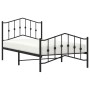 Bed frame with headboard and black metal footboard 100x190cm by , Beds and slatted bases - Ref: Foro24-373801, Price: 74,61 €...
