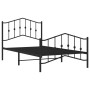 Bed frame with headboard and black metal footboard 100x190cm by , Beds and slatted bases - Ref: Foro24-373801, Price: 74,61 €...