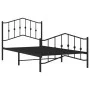 Bettgestell mit Kopfteil und Fußteil aus schwarzem Metall, 100 x 190 cm von , Betten und Lattenroste - Ref: Foro24-373801, Pr...