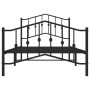 Bed frame with headboard and black metal footboard 100x190cm by , Beds and slatted bases - Ref: Foro24-373801, Price: 74,61 €...