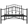 Bettgestell mit Kopfteil und Fußteil aus schwarzem Metall, 100 x 190 cm von , Betten und Lattenroste - Ref: Foro24-373801, Pr...