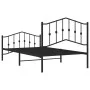 Bettgestell mit Kopfteil und Fußteil aus schwarzem Metall, 100 x 190 cm von , Betten und Lattenroste - Ref: Foro24-373801, Pr...