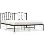 Bed frame with black metal headboard 180x200 cm by , Beds and slatted bases - Ref: Foro24-373793, Price: 110,81 €, Discount: %