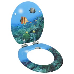 Tapa de váter WC de cierre suave MDF diseño fondo submarino