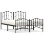 Estructura de cama cabecero y estribo metal negro 140x200 cm de , Camas y somieres - Ref: Foro24-373808, Precio: 121,45 €, De...