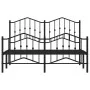 Estructura de cama cabecero y estribo metal negro 140x200 cm de , Camas y somieres - Ref: Foro24-373808, Precio: 121,45 €, De...