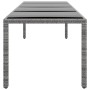 Mesa jardín vidrio templado ratán sintético gris 250x100x75 cm