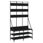 Garderobe mit Schuhregal schwarz 100x40x184 cm von , Kommoden-Organizer und Bar-Kleiderbügel - Ref: Foro24-837857, Preis: 92,...