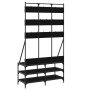 Garderobe mit Schuhregal schwarz 100x40x184 cm von , Kommoden-Organizer und Bar-Kleiderbügel - Ref: Foro24-837857, Preis: 92,...