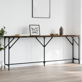Mesa consola madera de ingeniería roble ahumado 200x29x75 cm by , Side tables - Ref: Foro24-837779, Price: 78,49 €, Discount: %