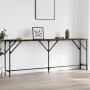 Mesa consola madera de ingeniería roble ahumado 200x29x75 cm by , Side tables - Ref: Foro24-837779, Price: 78,49 €, Discount: %