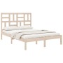 Estructura de cama sin colchón madera maciza 140x190 cm