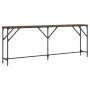 Mesa consola madera de ingeniería roble ahumado 200x29x75 cm de , Mesas auxiliares - Ref: Foro24-837779, Precio: 76,99 €, Des...