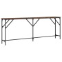 Mesa consola madera de ingeniería roble ahumado 200x29x75 cm by , Side tables - Ref: Foro24-837779, Price: 78,49 €, Discount: %