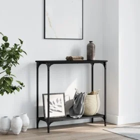 Mesa consola madera de ingeniería negro 75x30,5x75 cm by , Side tables - Ref: Foro24-837707, Price: 37,40 €, Discount: %