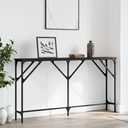 Mesa consola madera de ingeniería negro 140x23x75 cm by , Side tables - Ref: Foro24-837772, Price: 40,05 €, Discount: %