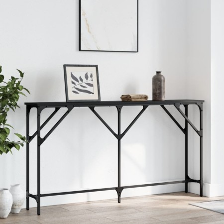 Mesa consola madera de ingeniería negro 140x23x75 cm by , Side tables - Ref: Foro24-837772, Price: 40,45 €, Discount: %