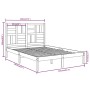 Estructura de cama sin colchón madera maciza 140x190 cm