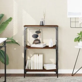 Librería 3 estantes madera ingeniería roble marrón 59x35x90,5cm by , Bookcases and shelves - Ref: Foro24-837616, Price: 46,06...