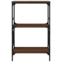 Librería 3 estantes madera ingeniería roble marrón 59x35x90,5cm by , Bookcases and shelves - Ref: Foro24-837616, Price: 46,61...