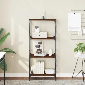 Librería 4 estantes madera ingeniería roble marrón 59x35x132cm by , Bookcases and shelves - Ref: Foro24-837621, Price: 49,63 ...