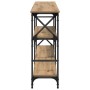 Mesa Consola con estante Roble artesanal 150 x 29 x 76,5 cm en Mesas auxiliares | Comprar online en Foro24