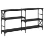 Mesa Consola con estante Roble Negro 150 x 29 x 76,5 cm en Mesas auxiliares | Comprar online en Foro24