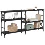 Mesa Consola con estante Roble Negro 150 x 29 x 76,5 cm en Mesas auxiliares | Comprar online en Foro24