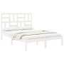 Estructura de cama sin colchón madera maciza blanco 140x190 cm