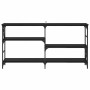 Mesa Consola con estante Roble Negro 150 x 29 x 76,5 cm en Mesas auxiliares | Comprar online en Foro24