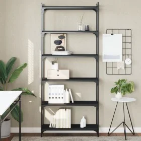 Librería de 6 estantes madera de ingeniería negro 80x30x188 cm by , Bookcases and shelves - Ref: Foro24-837682, Price: 69,87 ...