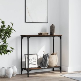 Mesa consola madera de ingeniería roble marrón 75x30,5x75 cm by , Side tables - Ref: Foro24-837711, Price: 36,26 €, Discount: %