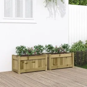 Außenblumenkästen, 2 Stück, imprägniertes Kiefernholz. von , Töpfe und Pflanzgefäße - Ref: Foro24-837448, Preis: 82,03 €, Rab...
