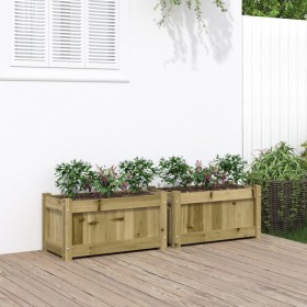 Außenblumenkästen, 2 Stück, imprägniertes Kiefernholz. von , Töpfe und Pflanzgefäße - Ref: Foro24-837448, Preis: 86,74 €, Rab...