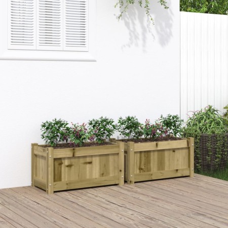 Außenblumenkästen, 2 Stück, imprägniertes Kiefernholz. von , Töpfe und Pflanzgefäße - Ref: Foro24-837448, Preis: 86,74 €, Rab...