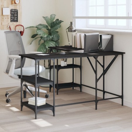 Ingenieurholz-Schreibtisch in Schwarz 139x139x75 cm von , Schreibtische - Ref: Foro24-837592, Preis: 103,73 €, Rabatt: %