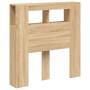 LED-Kopfteil aus Holzwerkstoff Sonoma-Eiche 100 x 18,5 x 103,5 cm von , Kopf- und Fußteile - Ref: Foro24-837332, Preis: 57,09...